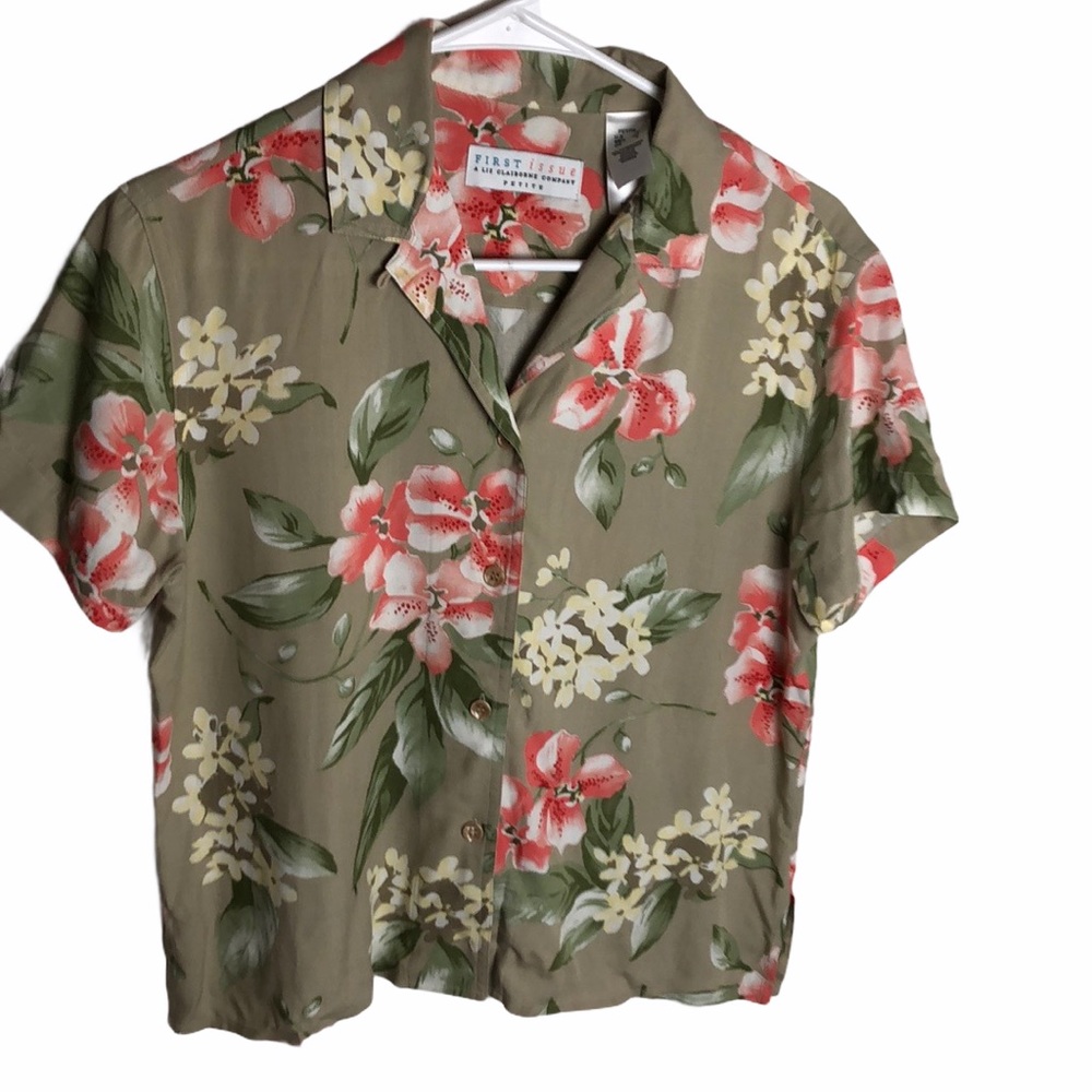 Floral Print Button Down Blouse